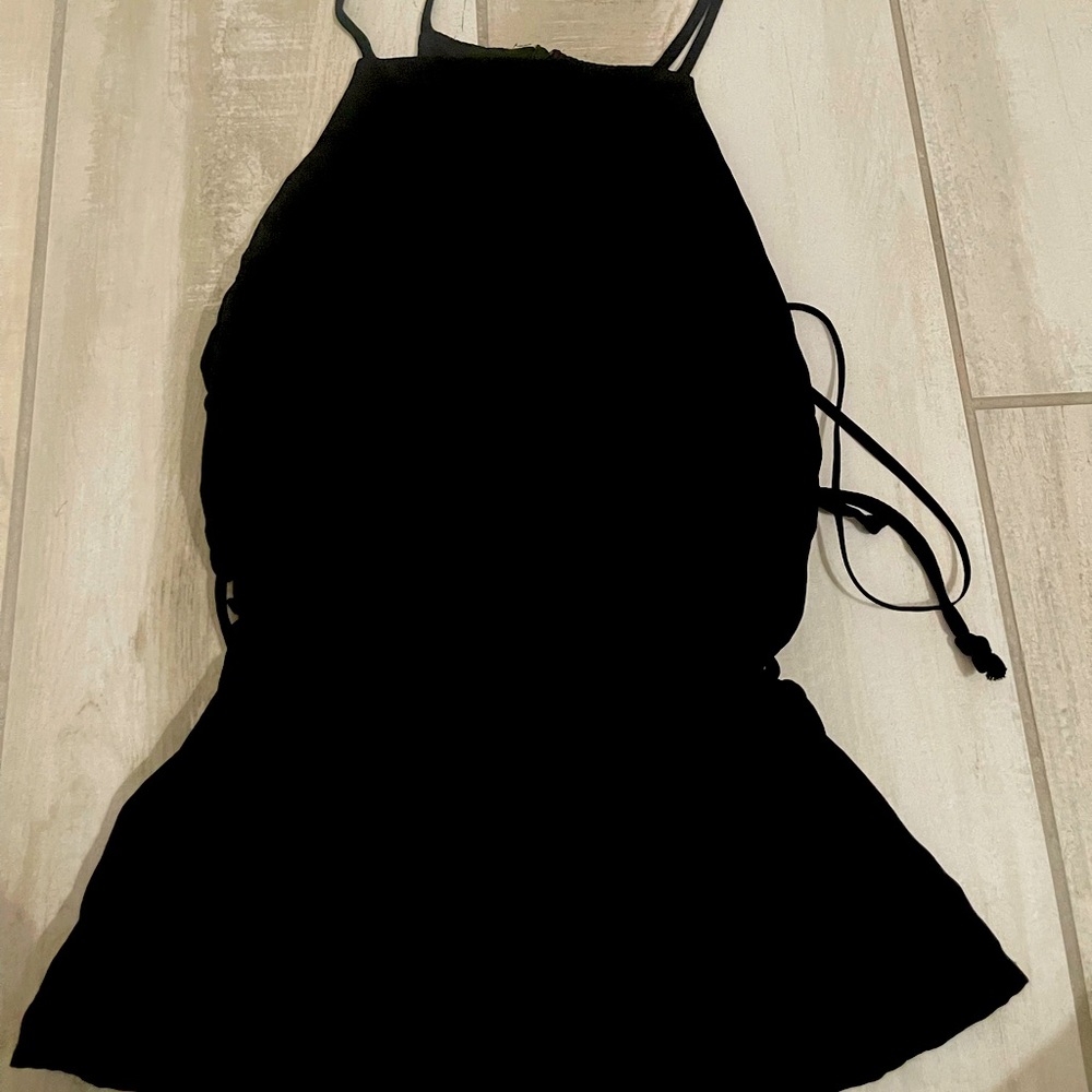 NWOT Bec & Bridge High Neck Lace up Side tank top